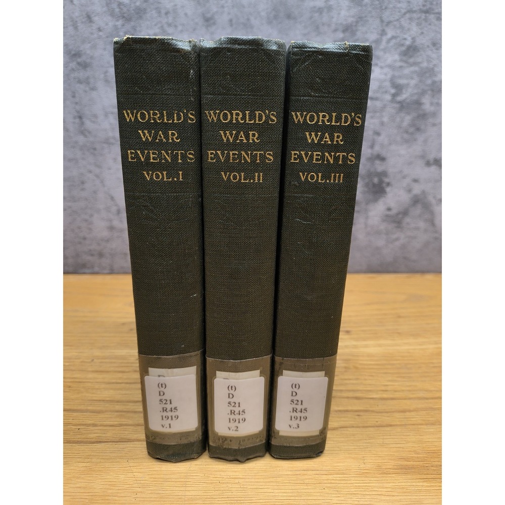 World's War Events by Francis Reynolds 1919 Complete in 3 Vol.Set